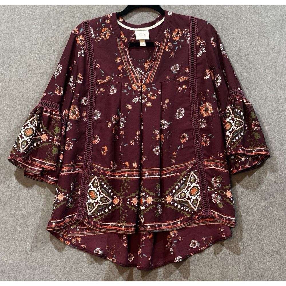 Top Blouse Garden Fairy Boho Hippie Whimsy Dark Romantic Medium‎ Earthy Artsy